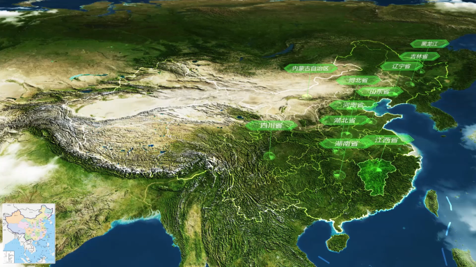 科技地图中国农业粮食产量区位发射地图