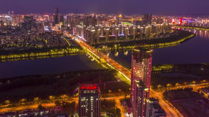 沈阳浑河三好桥夜景延时摄影