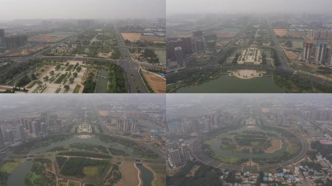 4K-原素材-许昌中央公园航拍12