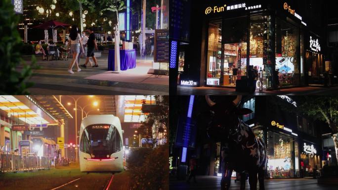 疫情结束，解封后武汉光谷天地（夜地面）