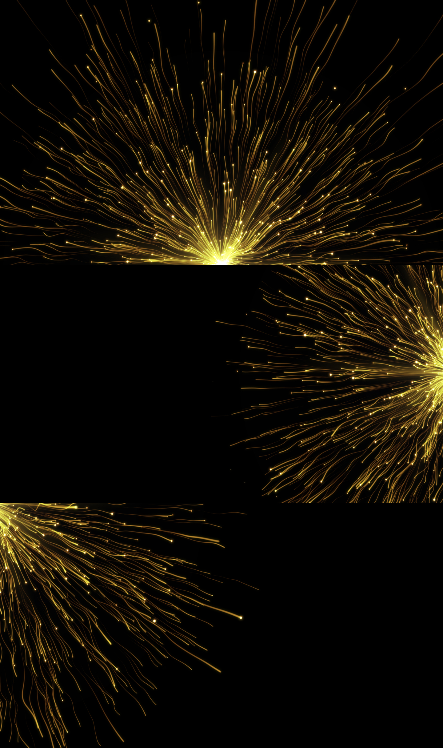 4K抽象金色粒子花绽放盛开