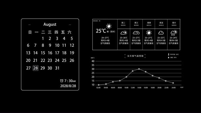 【原创】APP界面日历天气温度AE模板
