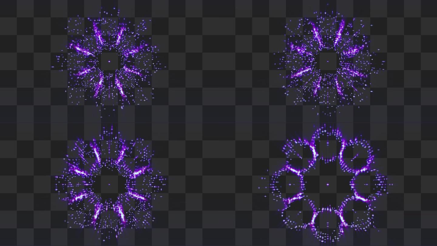 紫色粒子烟花特效-alpha通道