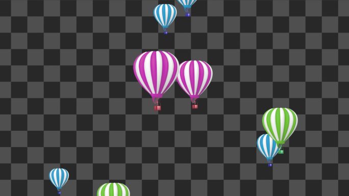 热气球升空动画-alpha通道