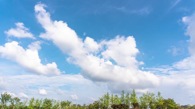 【4K】广阔的天空白云飘