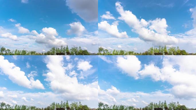 【4K】广阔的天空白云飘