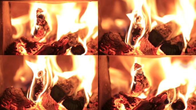 烧火、烧柴、烧木头、烧木材、烧炕