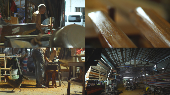 木工师傅打磨研磨抛光木头4K视频素材