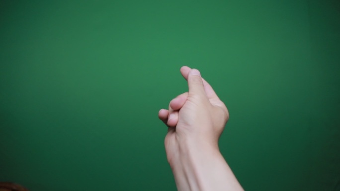 绿幕手手动作手姿势响指抠图绿幕
