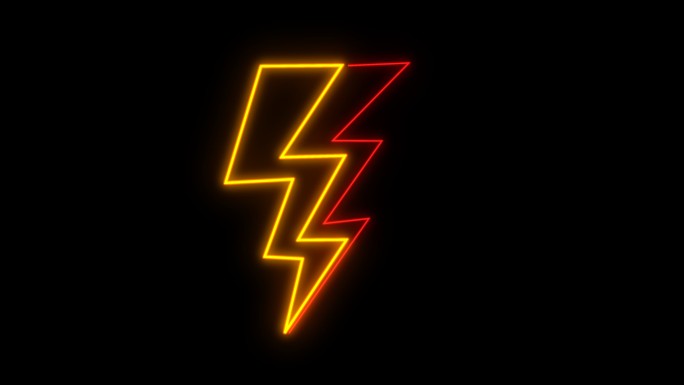 4K闪电图案霓虹灯效果视频-无缝循环