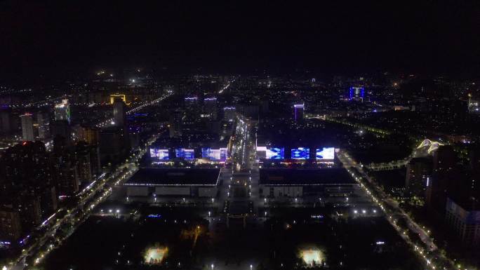 4K-HLG原素材-许昌夜景航拍