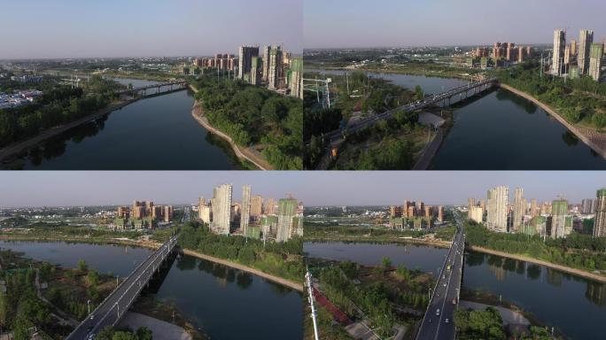 4K-原素材-漯河沙河大桥航拍