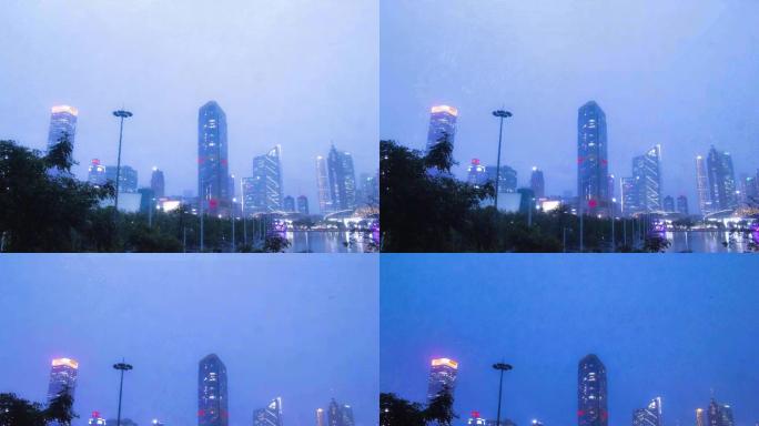 4K延时拍摄夏季广州龙舟雨的天河体育中心