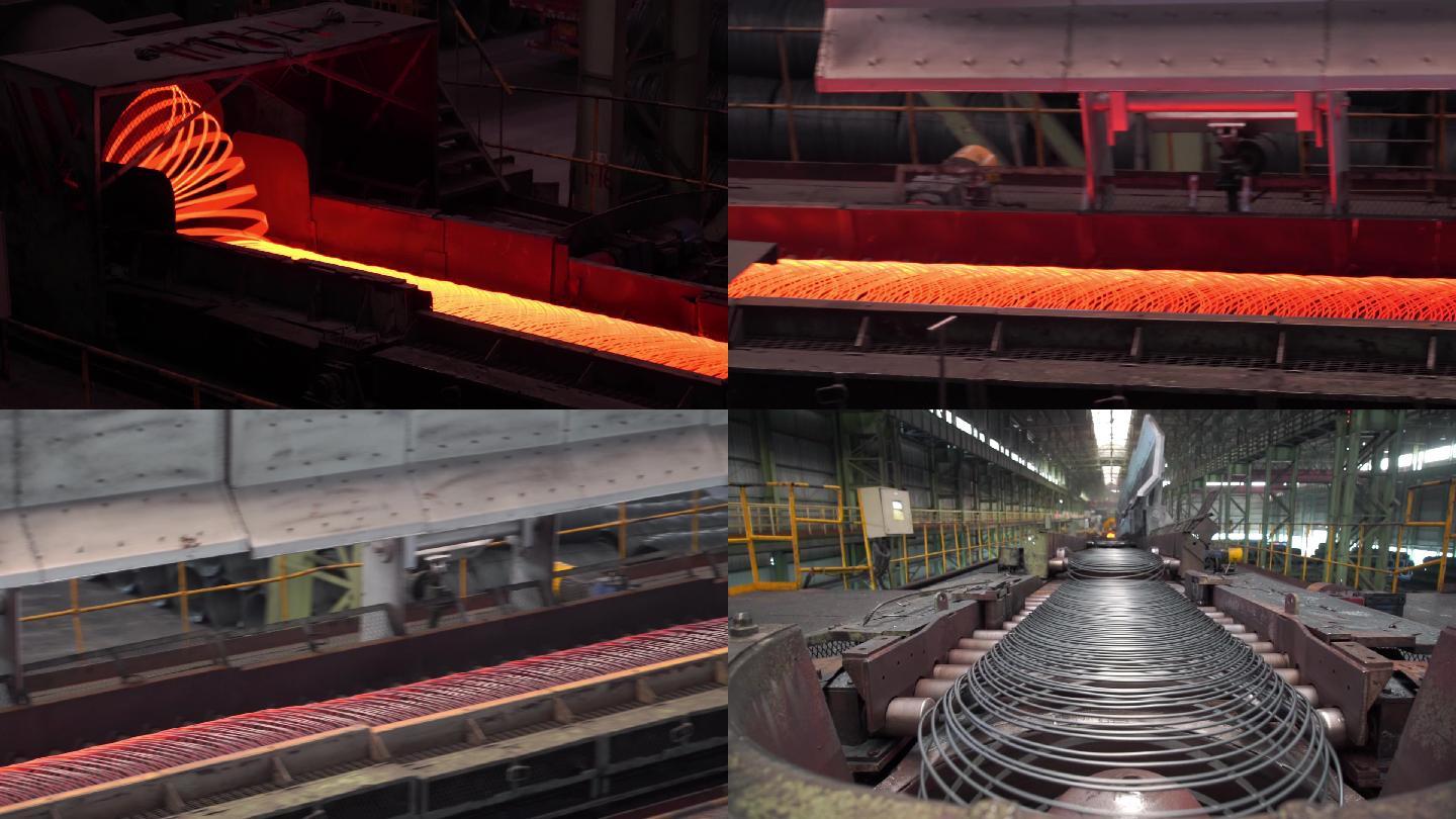 钢铁企业生产钢筋出炉过程