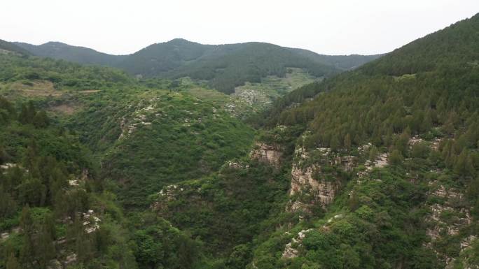 济南龙洞风景旅游区山脉航拍4K素材