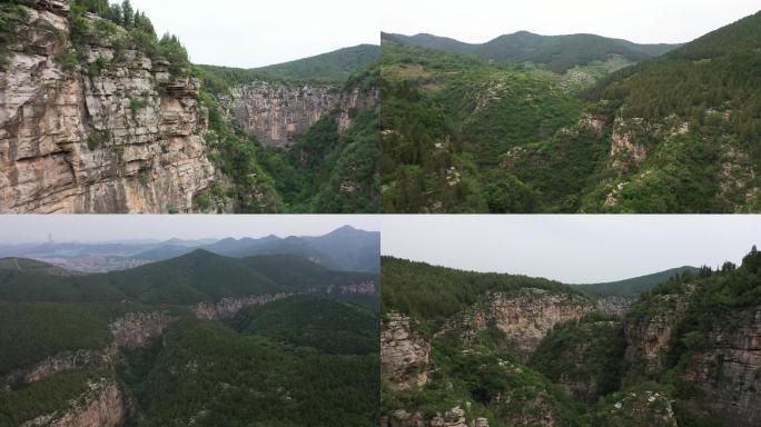 济南龙洞风景旅游区山脉航拍4K素材