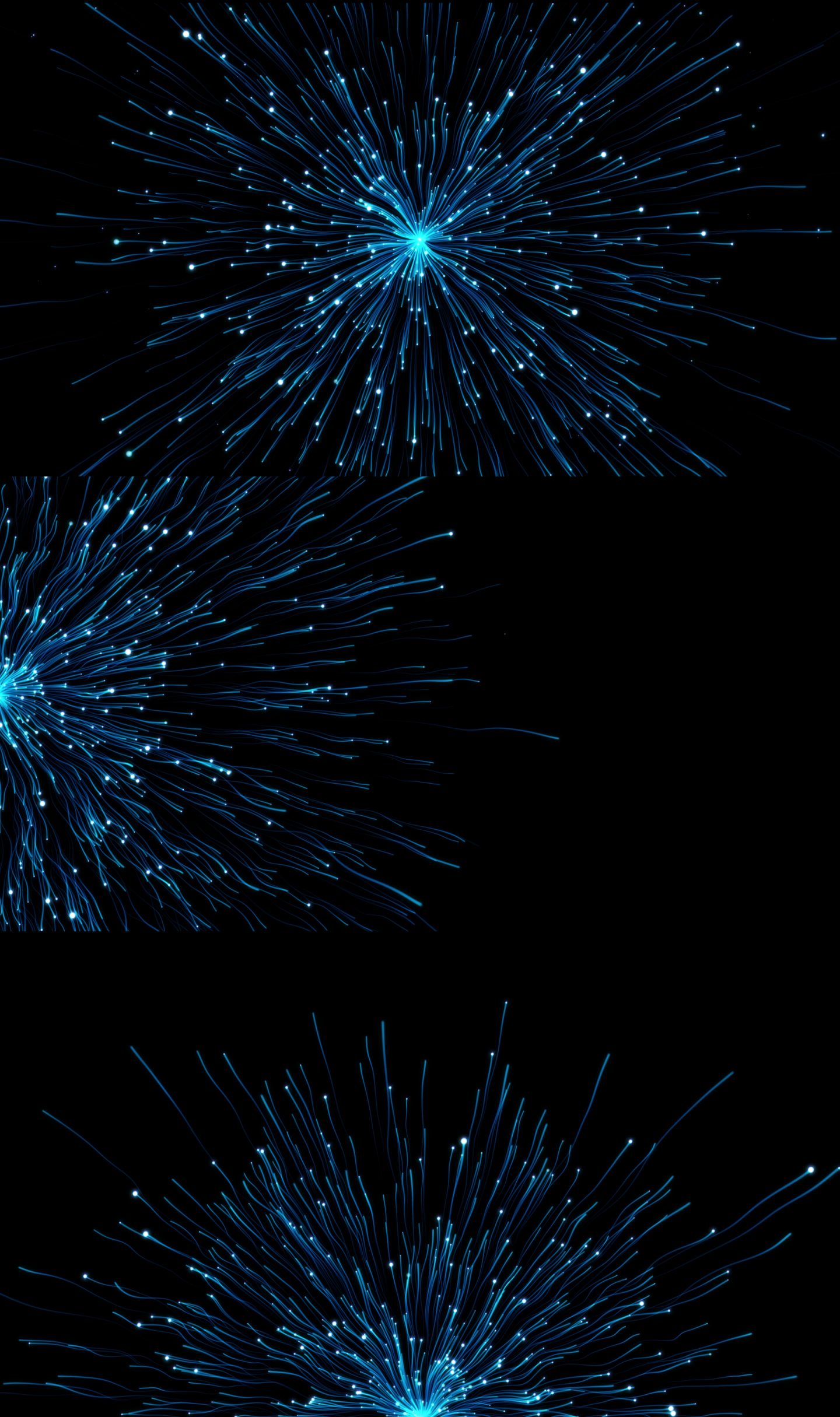 4K唯美抽象蓝色粒子光线生长