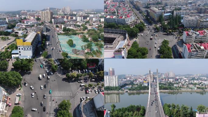 浉河区民权路街道车流航拍·4K