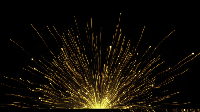4K金色粒子光点线条生长