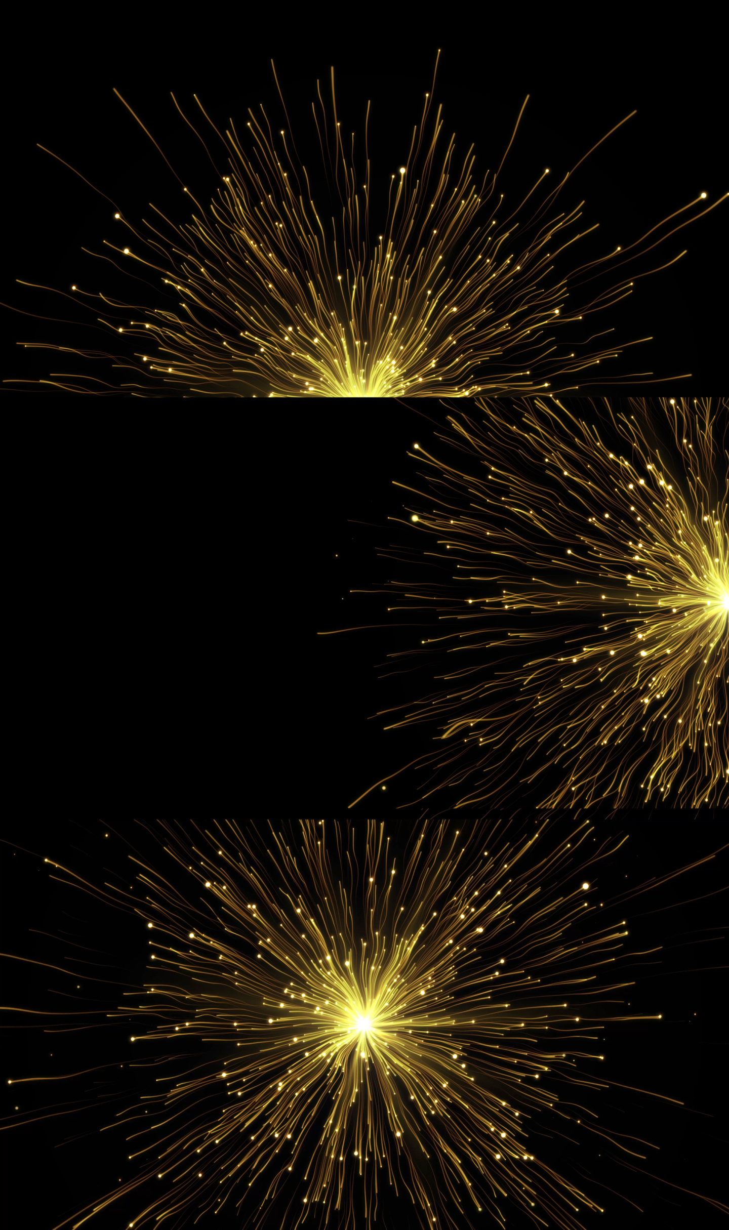 4K金色粒子光点线条生长