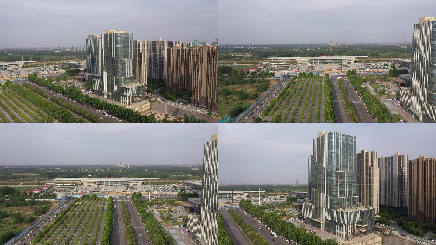 4K-原素材-许昌第一国际大厦航拍