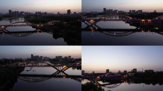4K-原素材-漯河夜景彩虹桥