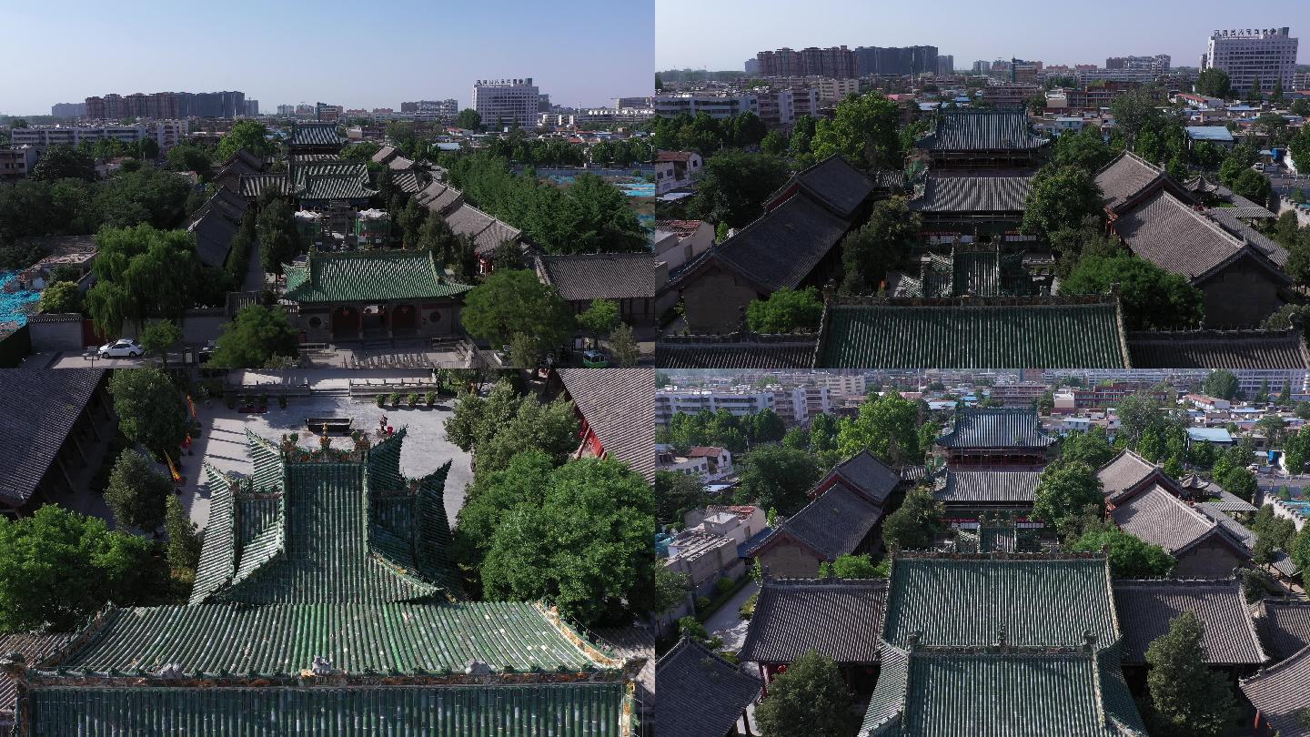 4k-原素材-周口市关帝庙航拍
