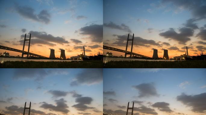 上海闵浦大桥6k日落延时摄影