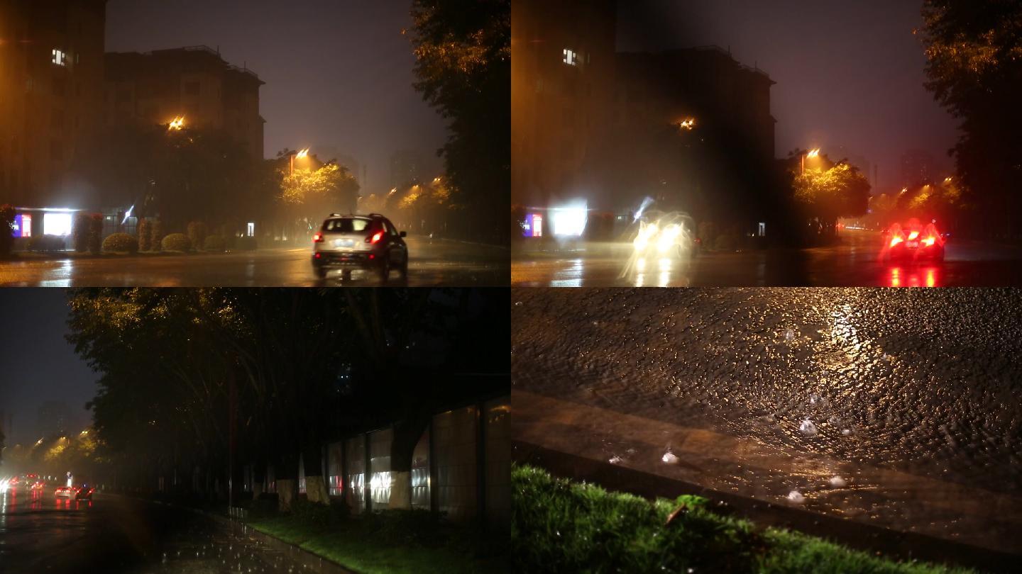 车内拍摄暴雨天