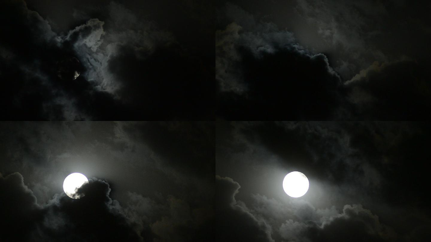 夜晚乌云遮住月亮