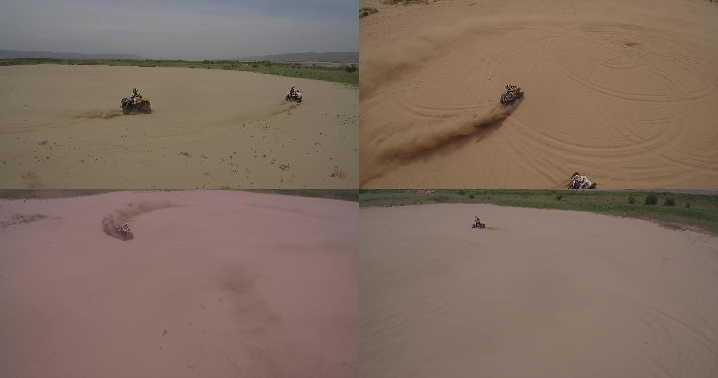 黄河河滩沙地摩托航拍沙滩车沙地车玩越野车