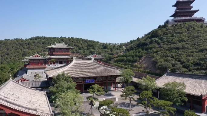 航拍山西太原太山龙泉寺1080P