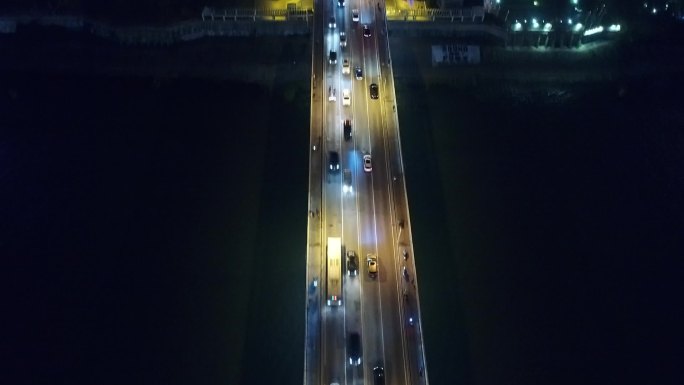 长沙湘江夜景航拍