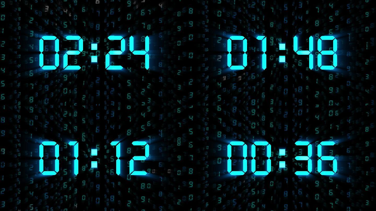 【原创4K】黑客帝国液晶显示3分钟倒数