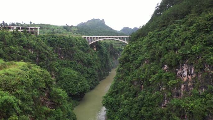 4K航拍龙鳌河大桥远景