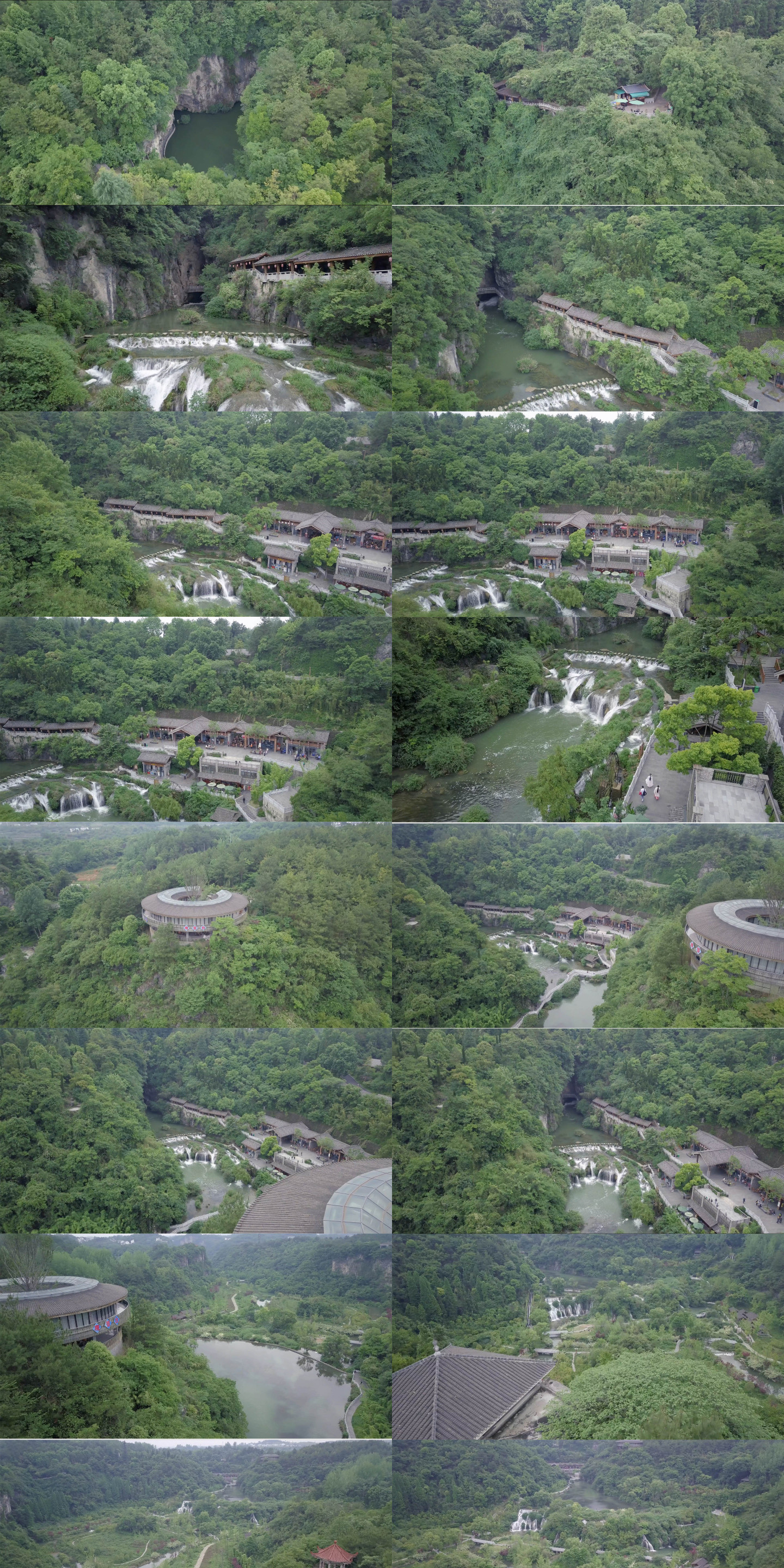 航拍贵州贵阳花溪区天河潭风景区