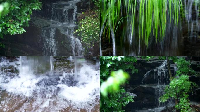雨水雨滴 水面雨滴 清泉溪流 夏季景色