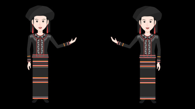 MG动画少数民族拉祜族女教师讲课讲解说员