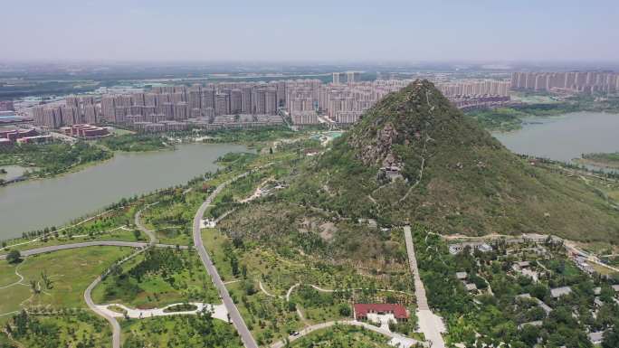 2020年6月14日，山东济南，航拍华山