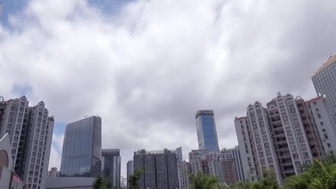 延时拍摄羊城广州夏天台风后天河上空的天空