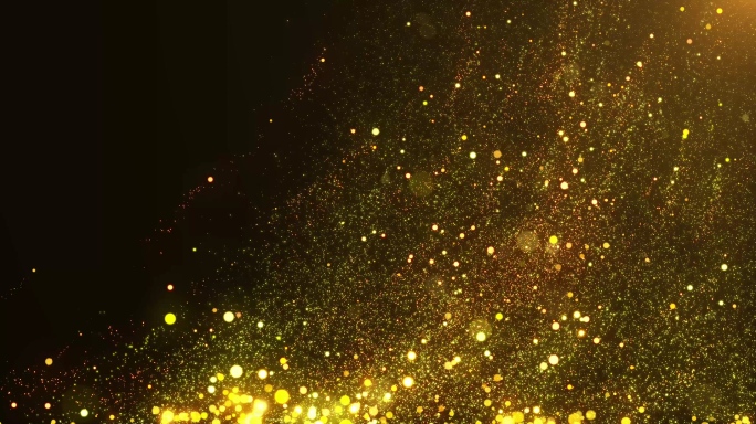4K唯美金色粒子舞台背景视频+循环+循环