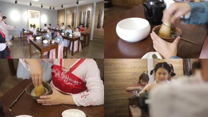 小孩子学习传统茶道汉服文化
