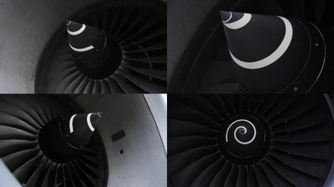 【原创4K】空客A330引擎叶片转动