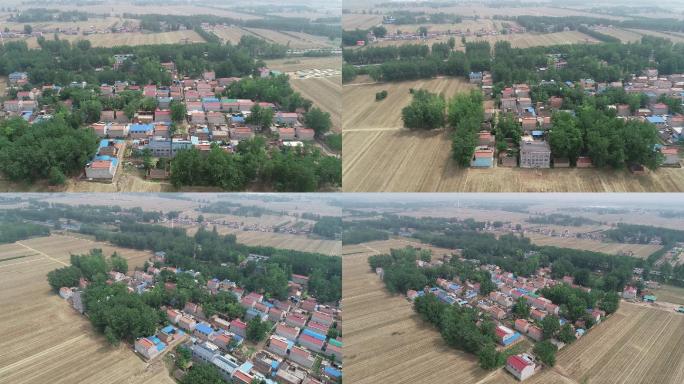 麦收后的农村村庄