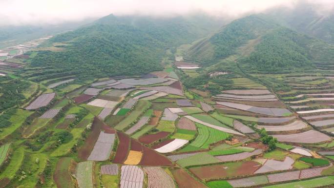 航拍山区梯田实拍素材商用无忧