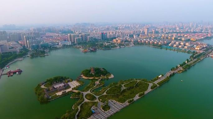 聊城东昌湖航拍大景