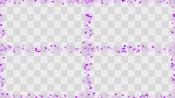 紫色心形边框-alpha通道