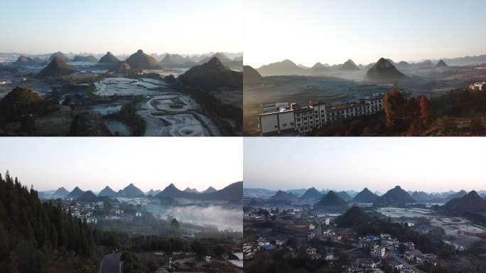 贵州黔西南贞丰县双乳峰景区航拍视频素材