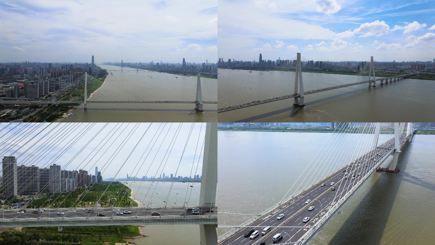 武汉二七长江大桥4K航拍