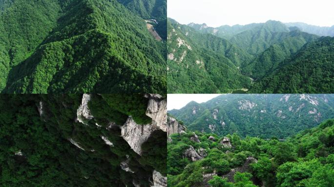 翠华山天池山树林湖泊河西安旅游航拍风景